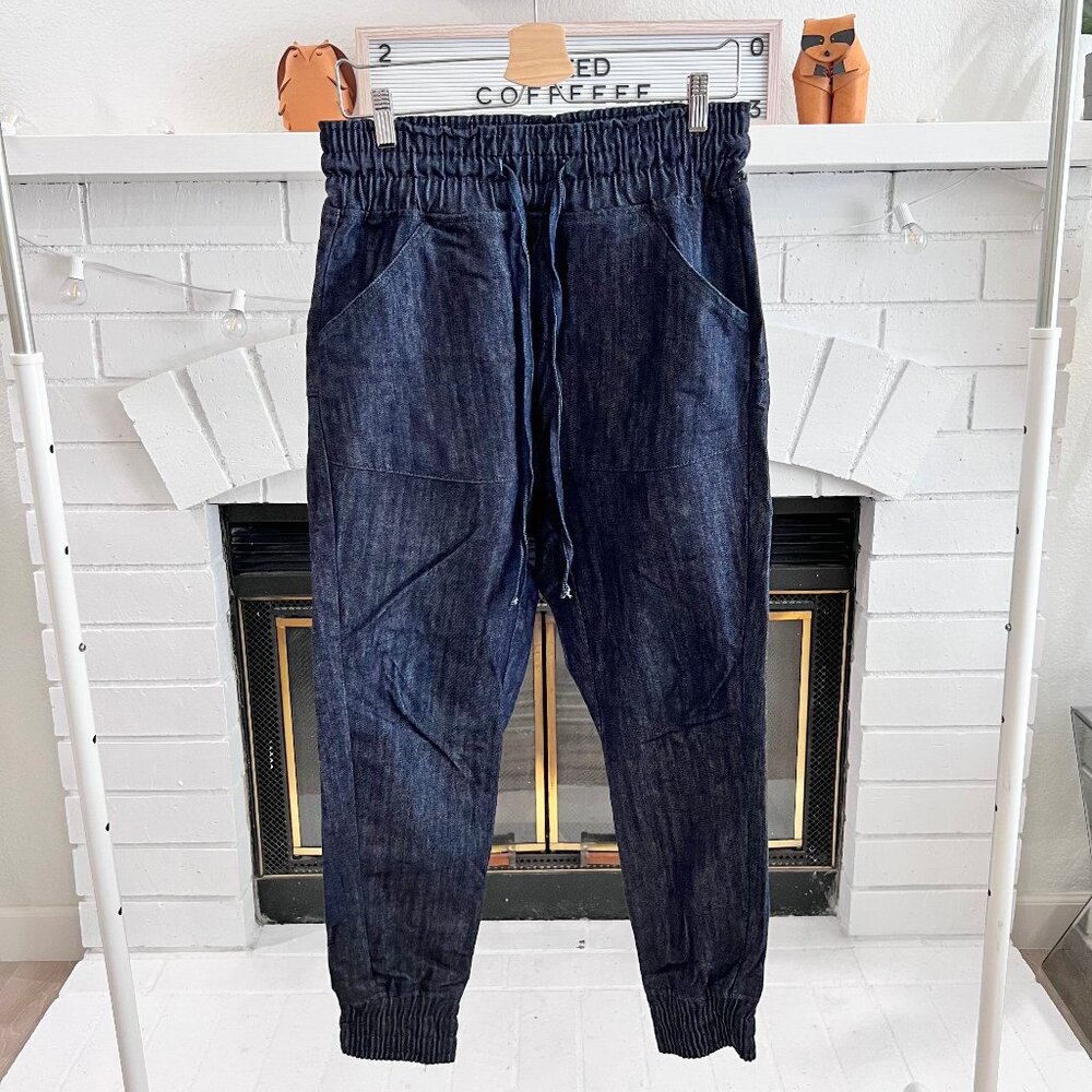 Arsnl Drawstring Waistband Denim Jogger Pants